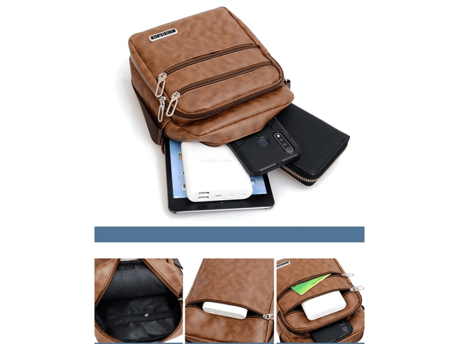 Bags 31- Men's Bag, Casual Shoulder Bag, Men's Bag, Casual Cross-Body Bag, PU Leather Bag, Business Bag Small Bag For Men Retro Bag Body Bag
$10