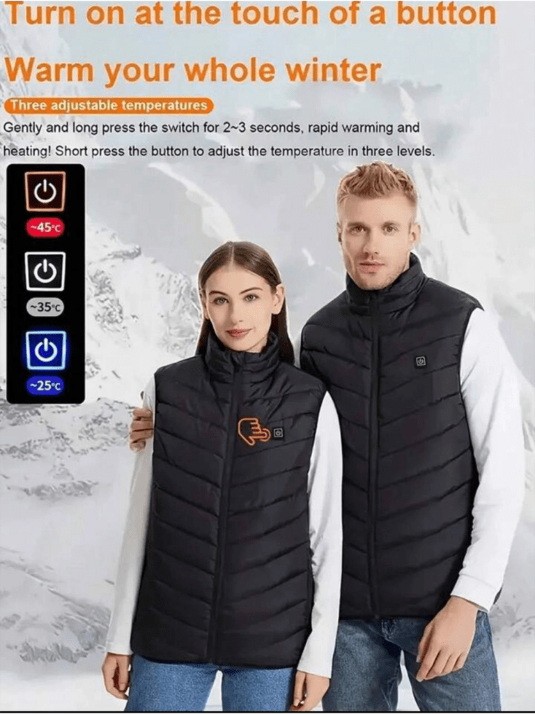 Heating Jacket 41- Heating Vest Jacket Casual Breathable Round Neck Constant Temperature Intelligent Electric Sleeveless Winter Outdoor Sportswear
$33