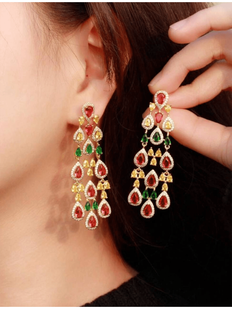 Jewelry 41- 1 Pair Luxury CZ Gold Color Bridal Long Water Drop Tassel Dangle Brazil Style Wedding Earrings Cubic Zirconia Women Jewelry Accessories For Engagement Banquet Party Prom To Brides Bridesmaids Gift
$20