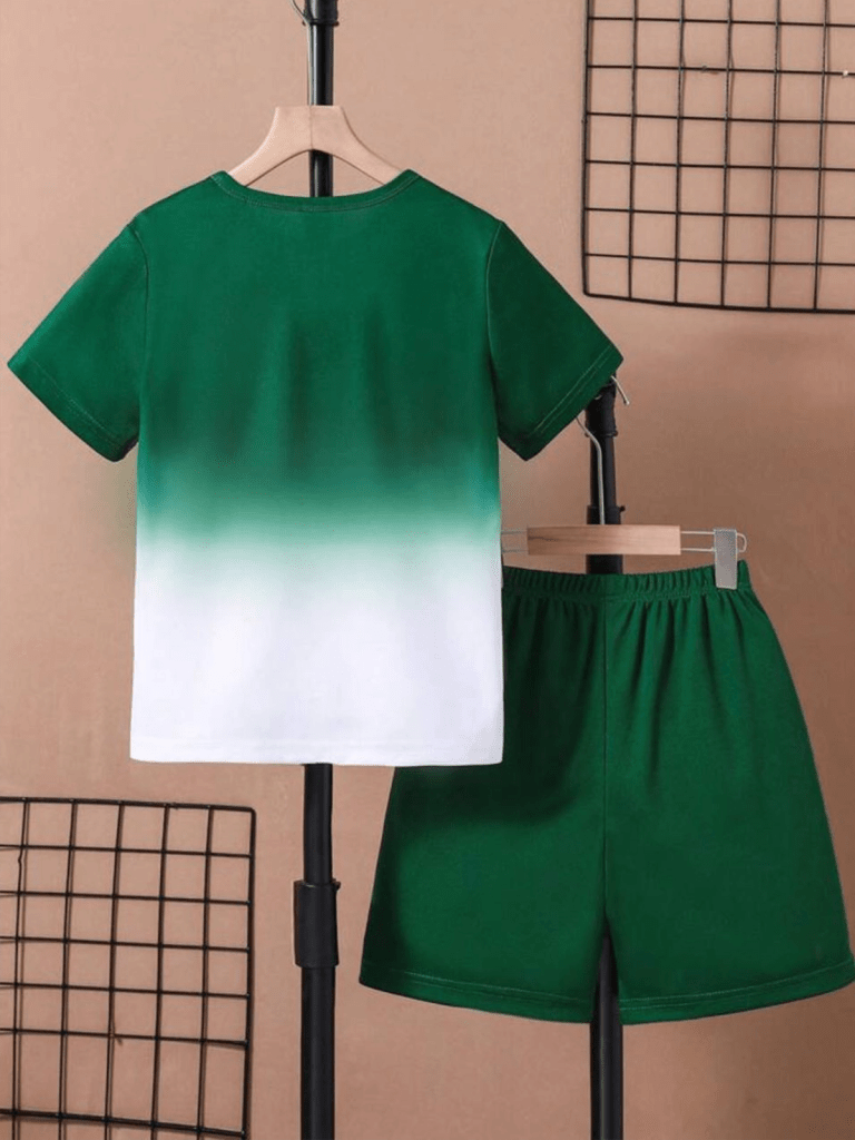 Kidswear 21-Tween Boy's Gradient Short Sleeve T-Shirt And Shorts Set
$14