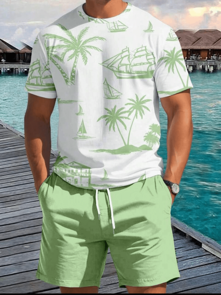 Manfinity RSRT Men's Vacation Casual Tropical Print T-Shirt And Shorts Set Vacation Clothes For Men Vacation Outfits For Men Summer Vacation Outfits Men Men Vacation Clothes Island Vacation Outfits Men
$19