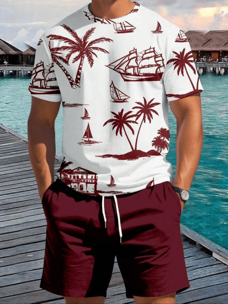 Manfinity RSRT Men's Vacation Casual Tropical Print T-Shirt And Shorts Set Vacation Clothes For Men Vacation Outfits For Men Summer Vacation Outfits Men Men Vacation Clothes Island Vacation Outfits Men
$19