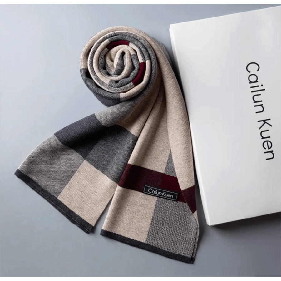 Scarves 21– High-quality wool men’s scarf, autumn-winter classic business thermal muffler, soft Korean version, long thick warm shawl, no box
$25