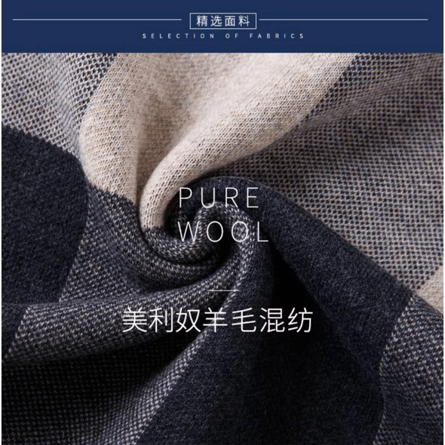 Scarves 21– High-quality wool men’s scarf, autumn-winter classic business thermal muffler, soft Korean version, long thick warm shawl, no box
$25