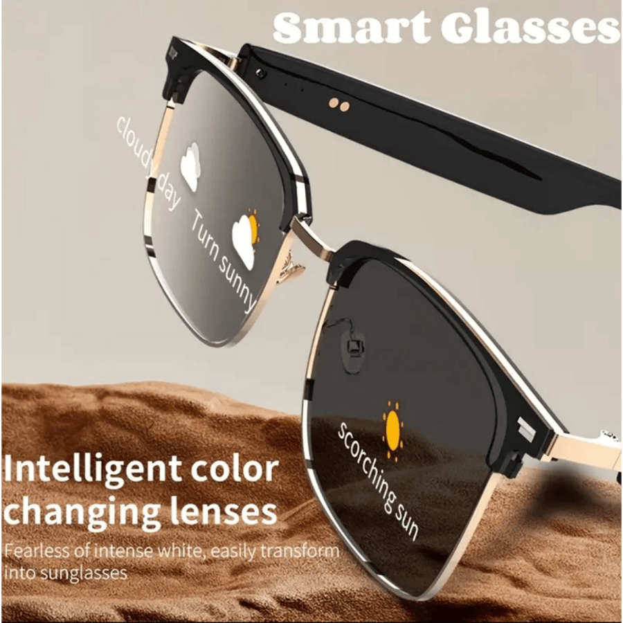 Sunglasses 31- WIRELESS 5.4 Smart Sunglasses With Headphone HIFI Sound, Smart Anti Blue Light Polariscope Sunglasses Rechargeable, Change Color According To Light, Smart UV Protection, Intelligent Audio Glasses With Dual Speakers Earphone Headset, Birthday Gift.
$25