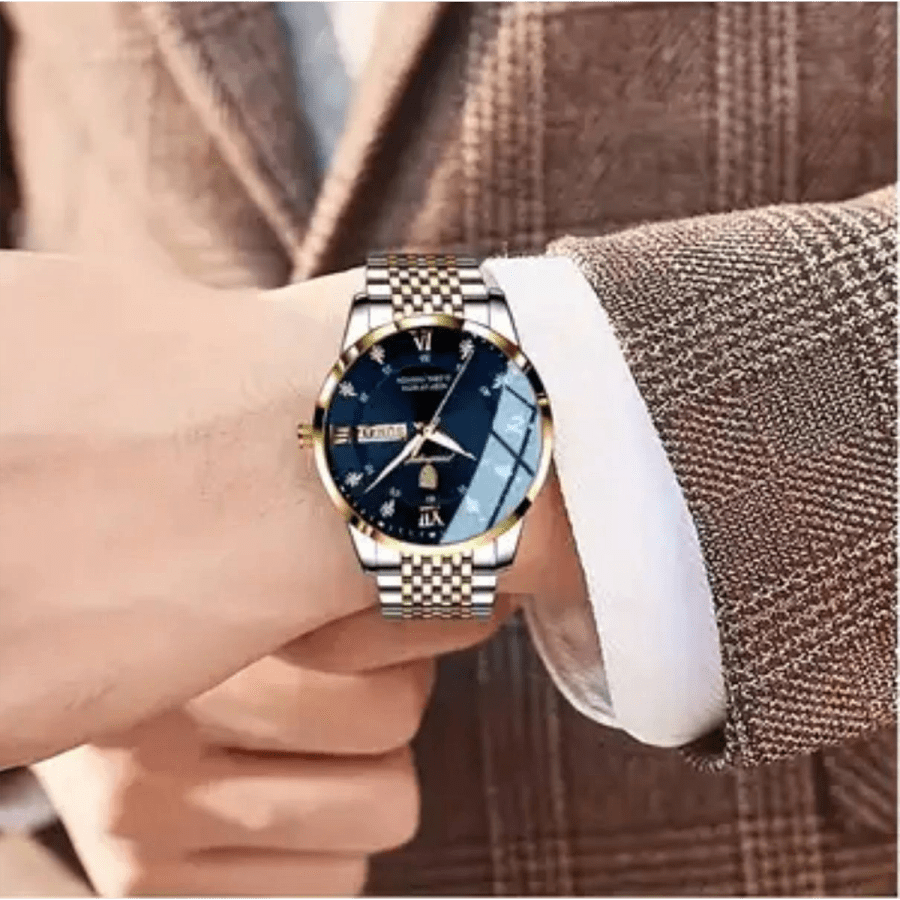 Watches 11- Men'S Luxury Casual Waterproof Luminous Calendar Round Pointer Quartz Watch
$18