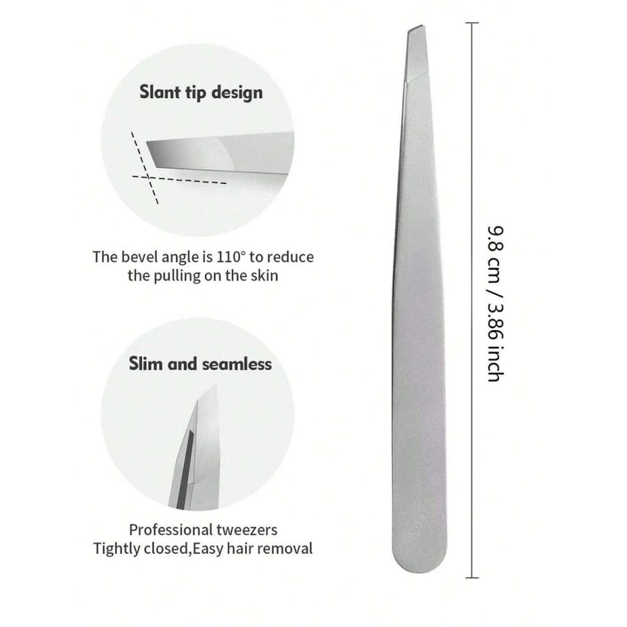 Beauty tools 221- Professional Hair Removal Tweezers, 1pc Stainless Steel Tweezers - Especially Suitable For Removing Facial Hair, Ingrown Hair And Splinters 1pc Stainless Steel Eyebrow Tweezer - Professional Hair Removal Tweezer - Perfect For Facial Hair And Ingrown Hair Removal
$3