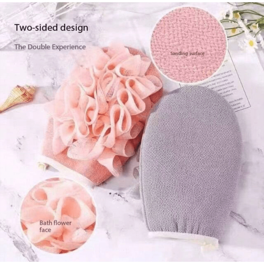 Personal hygiene 231- 2 In 1 Soft Exfoliating Bath Sock With Shower Loofah - Gentle Skin Care, Double Sided For Body Scrub And Mass
$5