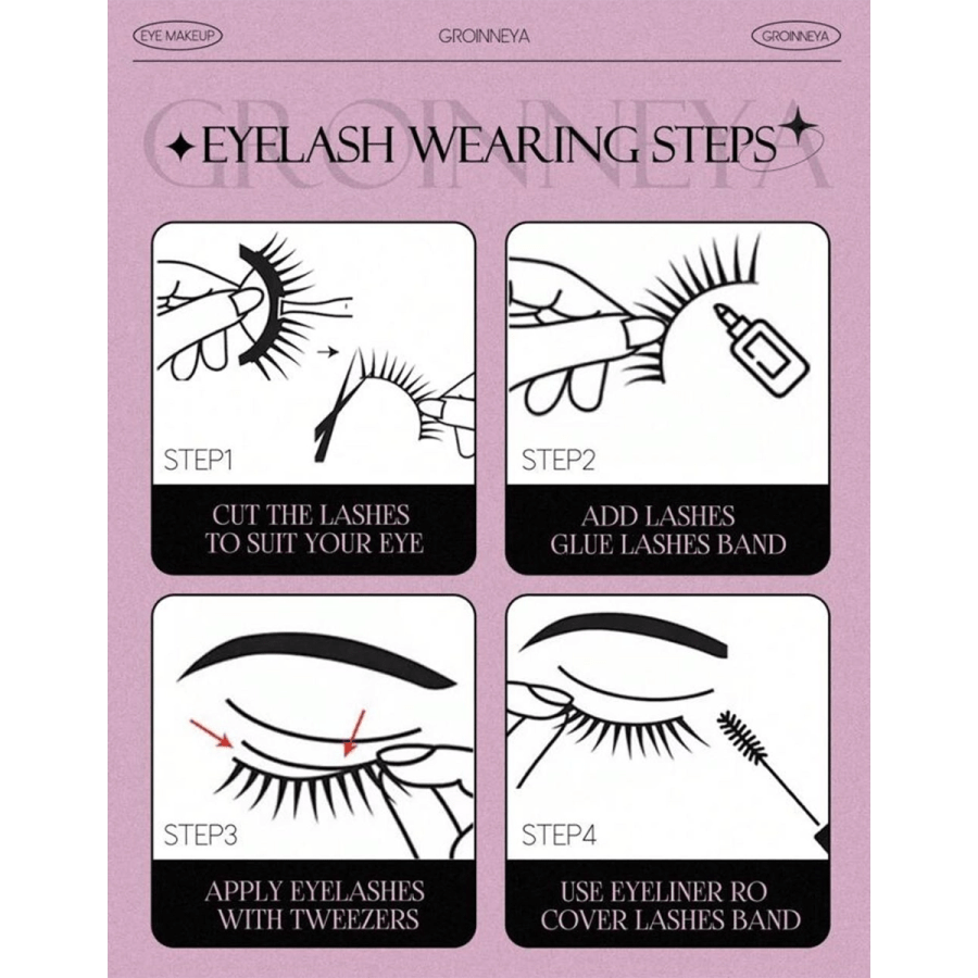 Makeup 241- GROINNEYA 10 Pairs Half Lashes Clear Band Eyelashes Cat Eye False Eyelashes Short Soft 3d Faux Mink Eyelashes Soft Natural Makeup(10B-2)
$8